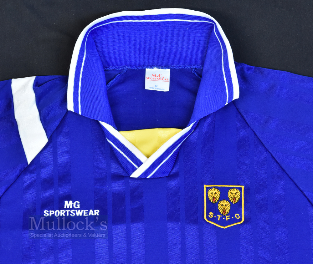 1995/97 Shrewsbury Town Home Football Shirt in blue, Greenhouse, MG Sportwear, size M, short sleeve - Image 2 of 2