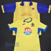 Barry Town Home Football Shirt Selection features 1996/97 shirt in yellow and blue, Farpost/Vale