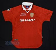 1997/2000 Manchester United Home Football Shirt Umbro, Sharp, with UEFA stitching above maker, in