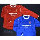 2x Circa 1990s/00s Bangor City Home and Away Football Shirts both Pentreath Group, Nike, in blue and