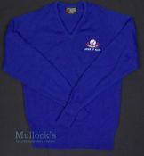 Vintage Caersws FC League of Wales knitted jumper Sportaprint, size 36", in blue