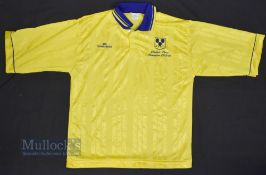 1993/94 Shrewsbury Town Division Three Champions Football Shirt MG Sportswear, in yellow,
