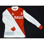 Circa 1980s Monaco Home Football Shirt Lecoqsportif, Bally, red and white, adult size M/L, long