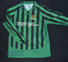 Circa late 2000s Aberystwyth Town AFC Home Football Shirt teqni-gas, Jako, size XL, green and black,