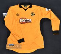 2002-04 Wolverhampton Wanders Wolves Shirts with long sleeves, size L by Admiral with Doritos logo