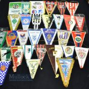 Assorted Foreign Football Pennants features Mexico World Cup 1970, SV Werder Bremen, AC Milan,