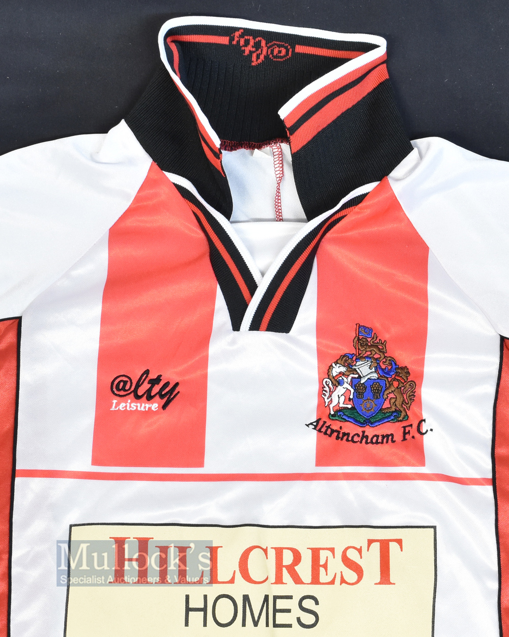 2002/03 Altrincham FC Home Football Shirt Hillcrest Homes, size L, white and red, short sleeve - Image 2 of 2