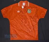 1992/94 Wales International Home Football Shirt Umbro, size L, in red, short sleeves