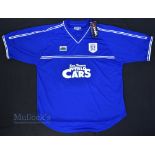 2001/02 Cardiff City AFC Home Football Shirt XARA Soccer, Ken Thorne World of Cars, in blue, short