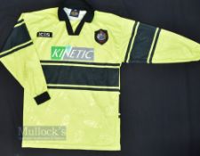 Circa 1990s/00s Altrincham FC Home Football Shirt Icis, Kinetic plc, size M, in yellow and black,