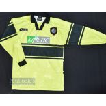 Circa 1990s/00s Altrincham FC Home Football Shirt Icis, Kinetic plc, size M, in yellow and black,