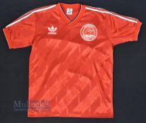 1986/87 Aberdeen FC Home Football Shirt Adidas, in red, size large, short sleeve
