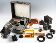 Photographic Accessories Equipment, lens, camera, colouring sets, to include a few French Motor