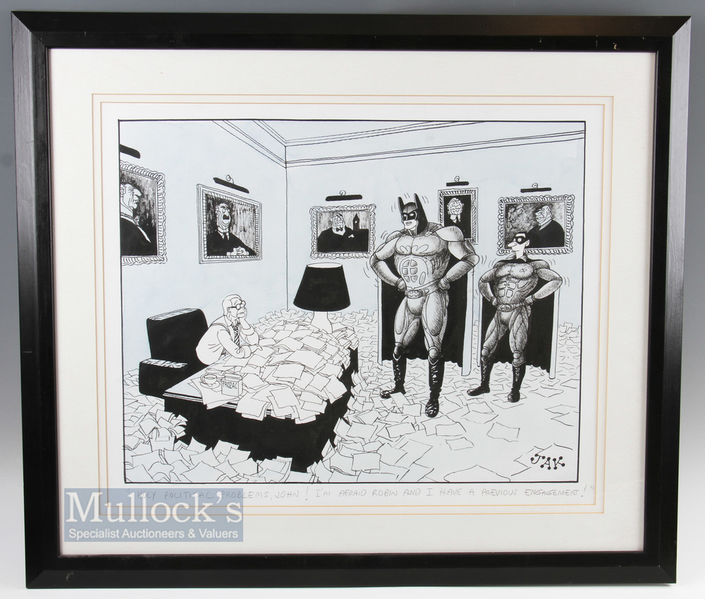 Rare 'Jak' Raymond Allen Jackson (1927-1997) - original Ink and Wash Cartoon Artwork - John Major - Image 2 of 2