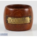 Boer War - Souvenir of HMS Terrible a napkin ring made from the Woodwork (probably from the