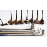 Selection of Steel Shafted Golf Clubs, for restoration, noted items of Frank Dennis iron, John