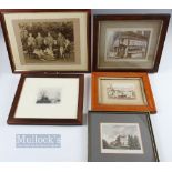 A Collection of Old Framed Photographs, Etching, Engraving to include Cambridge castle, an etching