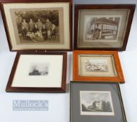 A Collection of Old Framed Photographs, Etching, Engraving to include Cambridge castle, an etching