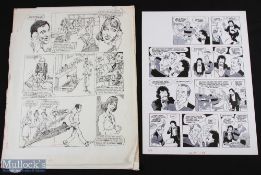 Original Comic Book Ink & Wash Artwork c1980 LOOK-IN of Cannon and Ball - one page strip featuring