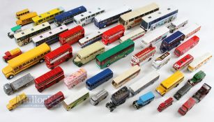 Diecast Bus and Coach Collection, all are loose and play-worn to include makers of Corgi,