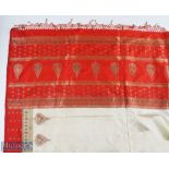 India - c1960s Sari in Silk beautifully designed featuring heart shaped designs, with golden