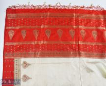 India - c1960s Sari in Silk beautifully designed featuring heart shaped designs, with golden