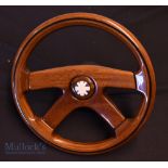 Made in Italy Wooden Steering Wheel - diameter 35cm approx., no other maker's marks apparent, in