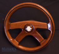 Made in Italy Wooden Steering Wheel - diameter 35cm approx., no other maker's marks apparent, in