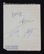 U2 Bono, The Edge, Larry, Adam Signed Paper Irish Rock Band Signatures, an aged piece of paper