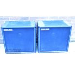 Large Custom Sound 100 Watt high efficiency loudspeaker enclosures, height 61cm, width 65cm. Two