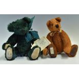 2x Deans Rag Toy Jointed Teddy Collectors Bears, to include 1999 Hobson membership bear #28cm