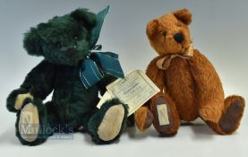 2x Deans Rag Toy Jointed Teddy Collectors Bears, to include 1999 Hobson membership bear #28cm