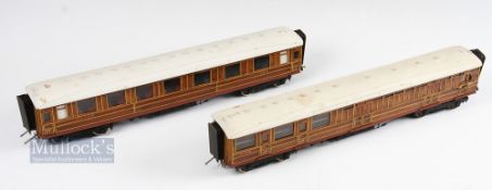 Rake of 2x LNER Teak Pullman 1st + 3rd, O Gauge Kenard Fine-scale Model Railway Carriages/Coach,