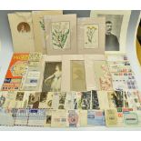 Stamp Album, Envelopes, Registered Letters First Day Cover, Postcards, Prints etc - to include