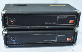 2x Custom Sound Solid State Power Amplifier CS700C both with hard outer covers, handles, measures
