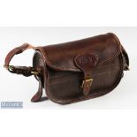 Brett Parsons Leather Shotgun Cartridge Pouch/ case larger size for up to 150 cartridges, with signs