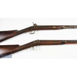 Two 19th century Percussion Rifles both with engraved lock plates, one engraved Smith the other with