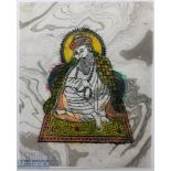 India & Punjab - Guru Nanak Textile Block Print - a fine vintage block print on textile of Guru