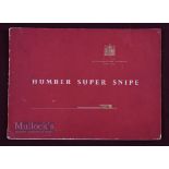 Humber Super Snipe 1950 Sales Catalogue - very fine multicoloured 16 page Catalogue with 14