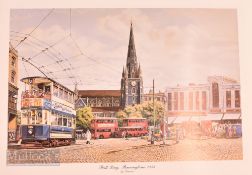 Birmingham Prints Trams outside the Hawthorns 25 x 17ins (29), The Bull Ring by Garry Cartwright