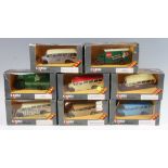 8x Corgi Classic Bedford Coaches and Vans, to include type OB coaches and O series vans, boxes do