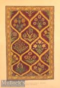 India - Lahore Woollen Carpet Print circa 19th century measures 10x14" approx