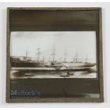 Maritime - SS Great Eastern Steamship 1880s glass slide photograph, quality photograph showing the