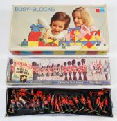 Britain's Herald Model Soldiers set plus Busy Blocks by Tupperware Toys, the Britain's set has