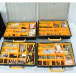 2x Raaco plastic tool accessory cases each fitted with 4x pull out drawers with handles, locking