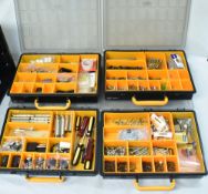 2x Raaco plastic tool accessory cases each fitted with 4x pull out drawers with handles, locking