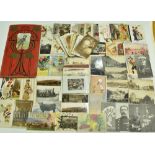 160+ Postcards Collection, with an album and loose cards, to include topographical postcards -