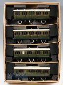 Darstead Trains de Lux Tinplate O Gauge 6 Wheel SR Coach Set rake of 4 Southern Railway coaches,