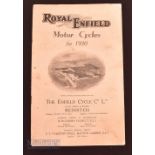 Royal Enfield Motorcycles for 1930 Brochure 16-page catalogue illustrating and detailing with prices