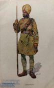 India & Punjab - Sikh Soldier WWI - a vintage French antique postcard showing a Sikh soldier